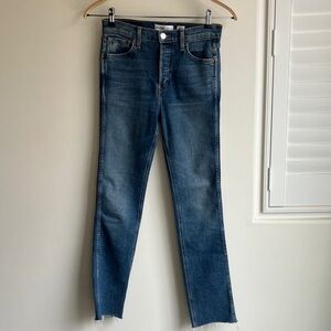 Re/Done Dark Blue High Rise Straight Leg Jeans Women’s Size 25